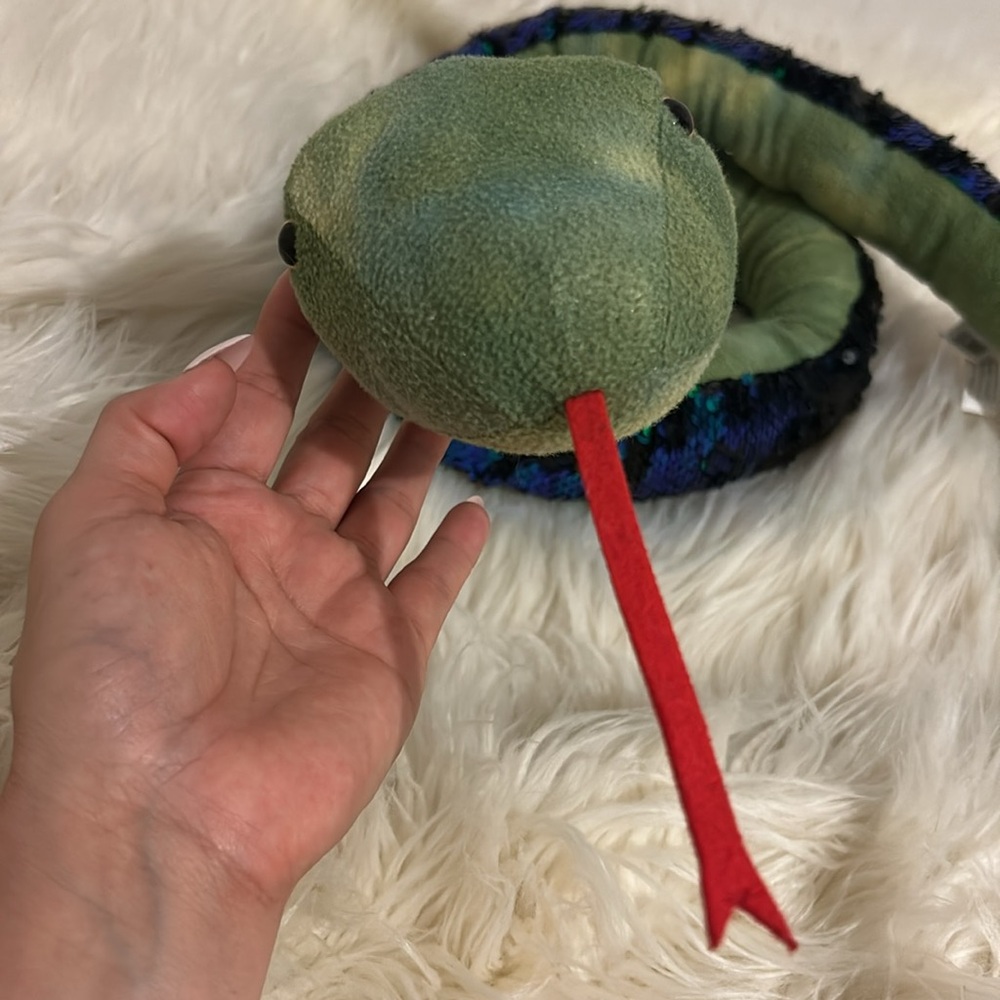Adventure Planet Plush Snake Sequinimals Toy Green Blue 65 in Long Reptile Boa - Picture 6 of 9